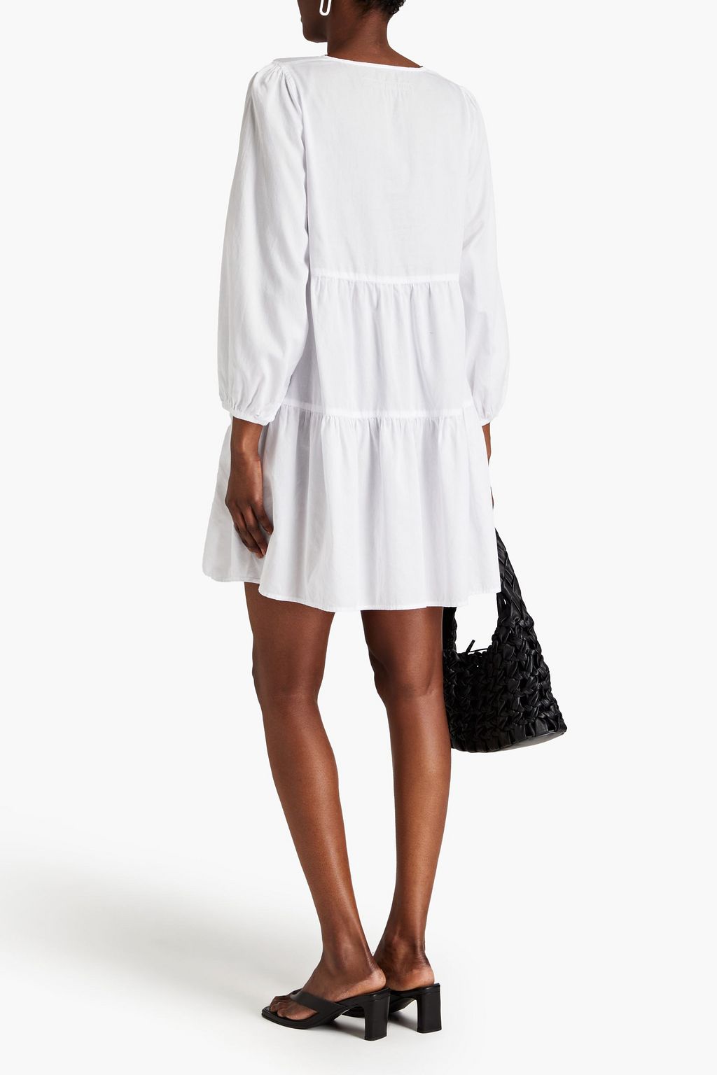 ENZA COSTA Tiered cotton-poplin mini dress | THE OUTNET