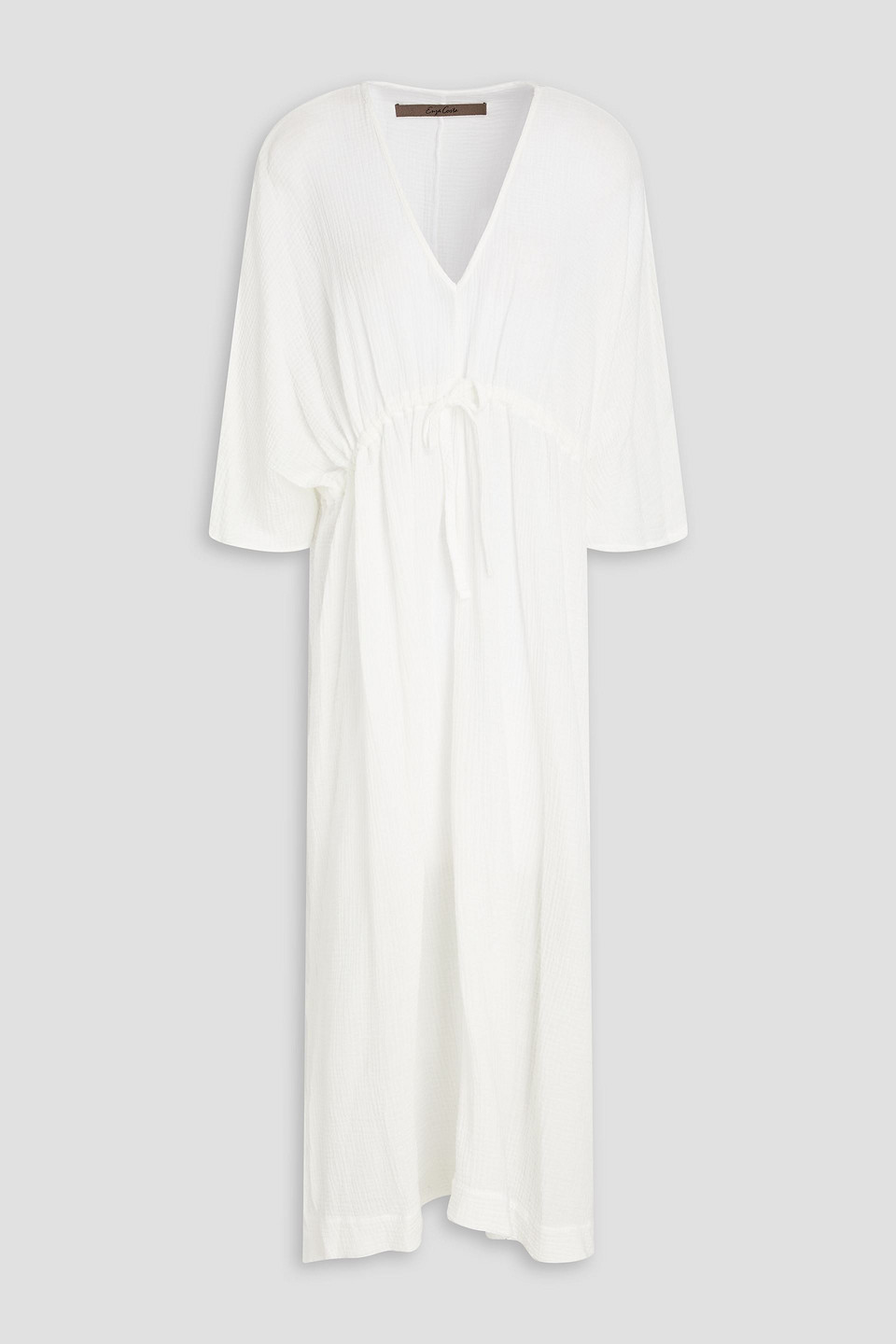 Enza Costa Cotton-seersucker Kaftan In White