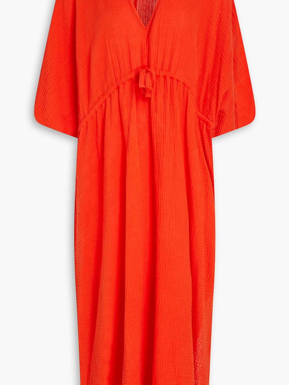 cotton-seersucker kaftan
