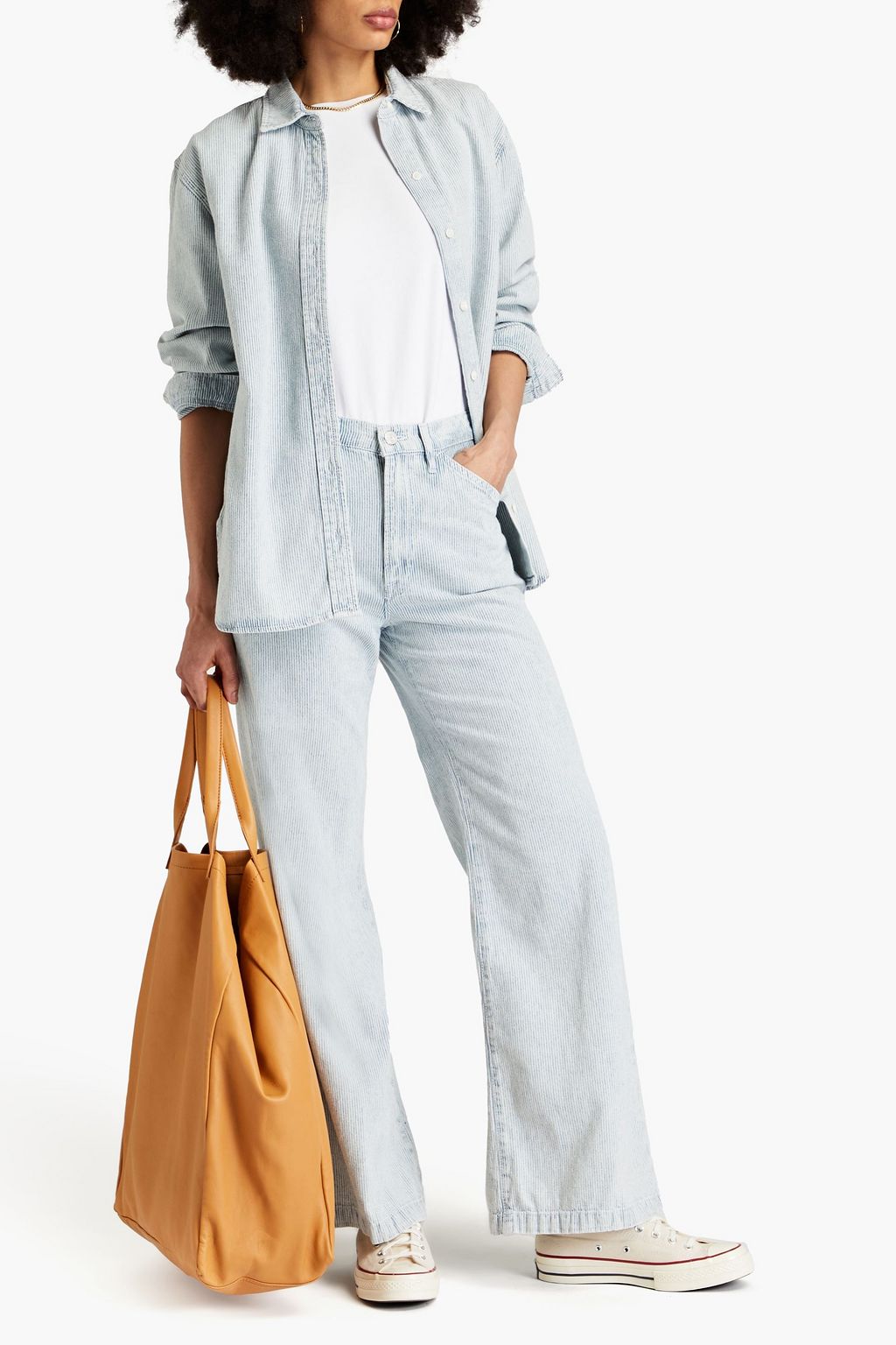 FRAME Beach striped denim shirt