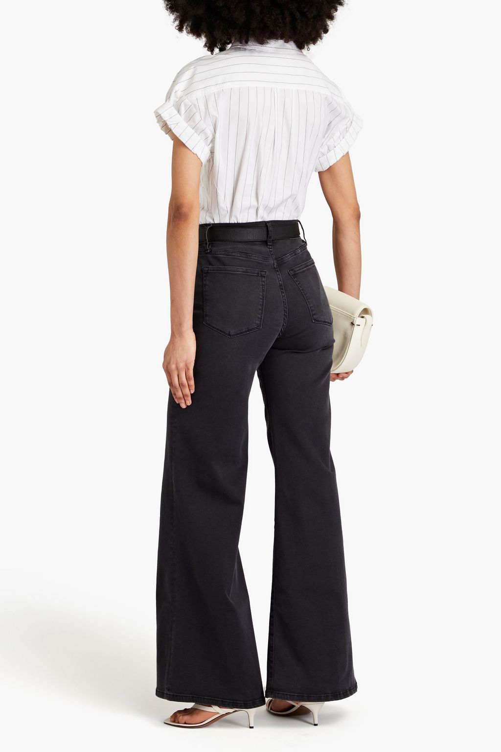 FRAME Striped cotton-poplin shirt