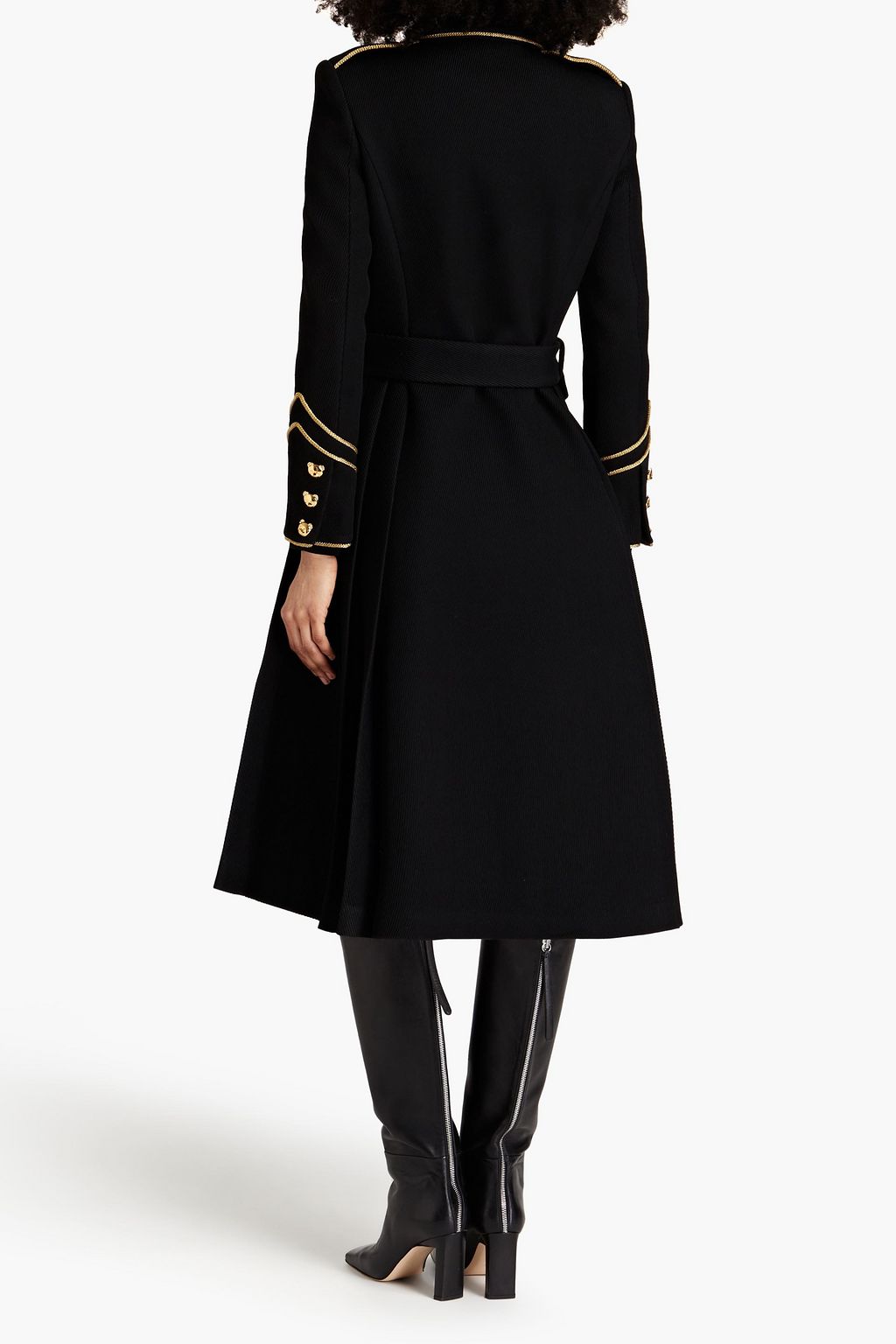 MOSCHINO Mantel aus Twill aus einer Woll-Baumwollmischung mit Gürtel