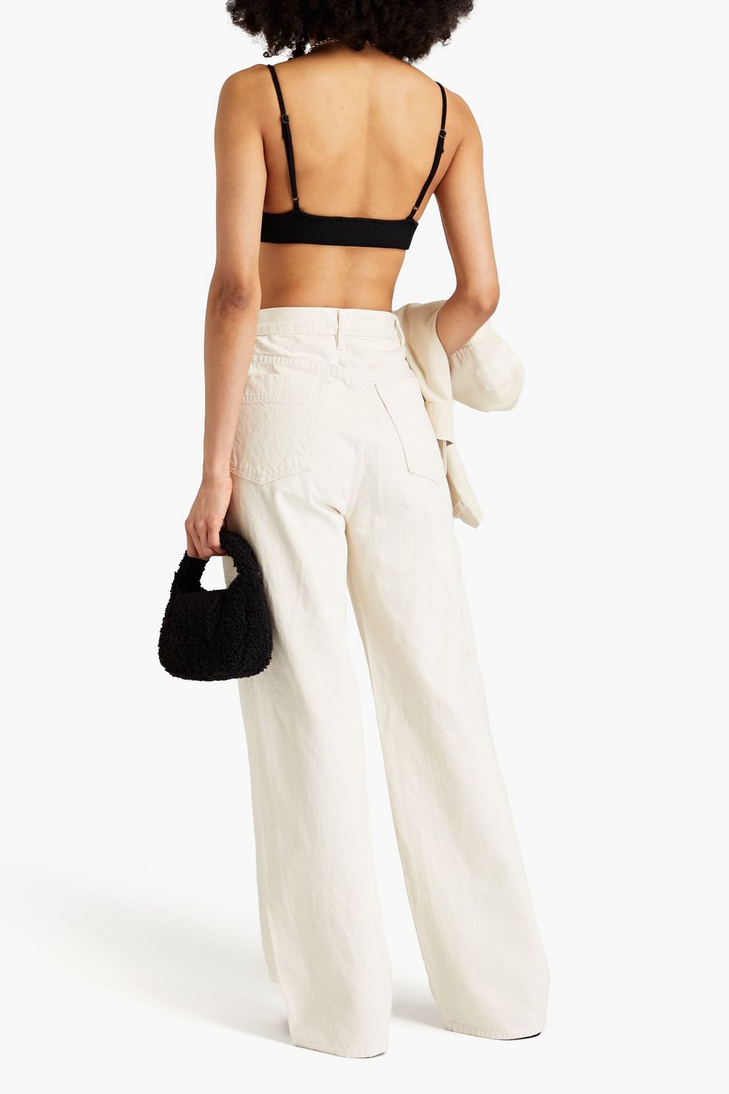FRAME Crochet-knit bra top