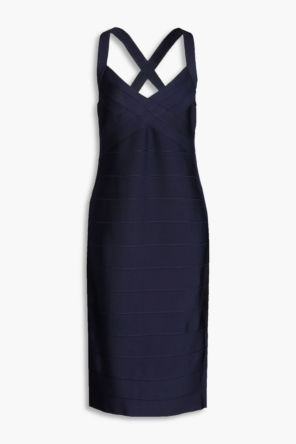 Herve Leger Bandage Midi Dress In Blue