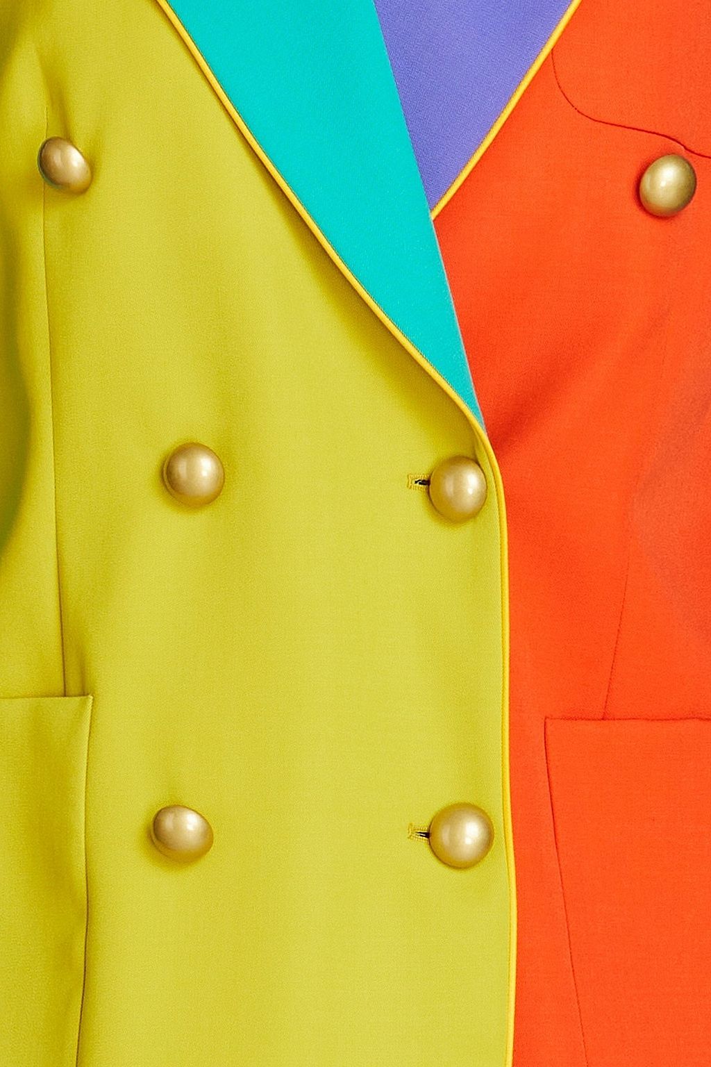 MOSCHINO Blazer aus Grain de Poudre aus Wolle in Colour-Block-Optik