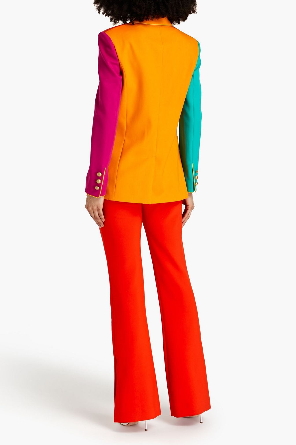 MOSCHINO Blazer aus Grain de Poudre aus Wolle in Colour-Block-Optik