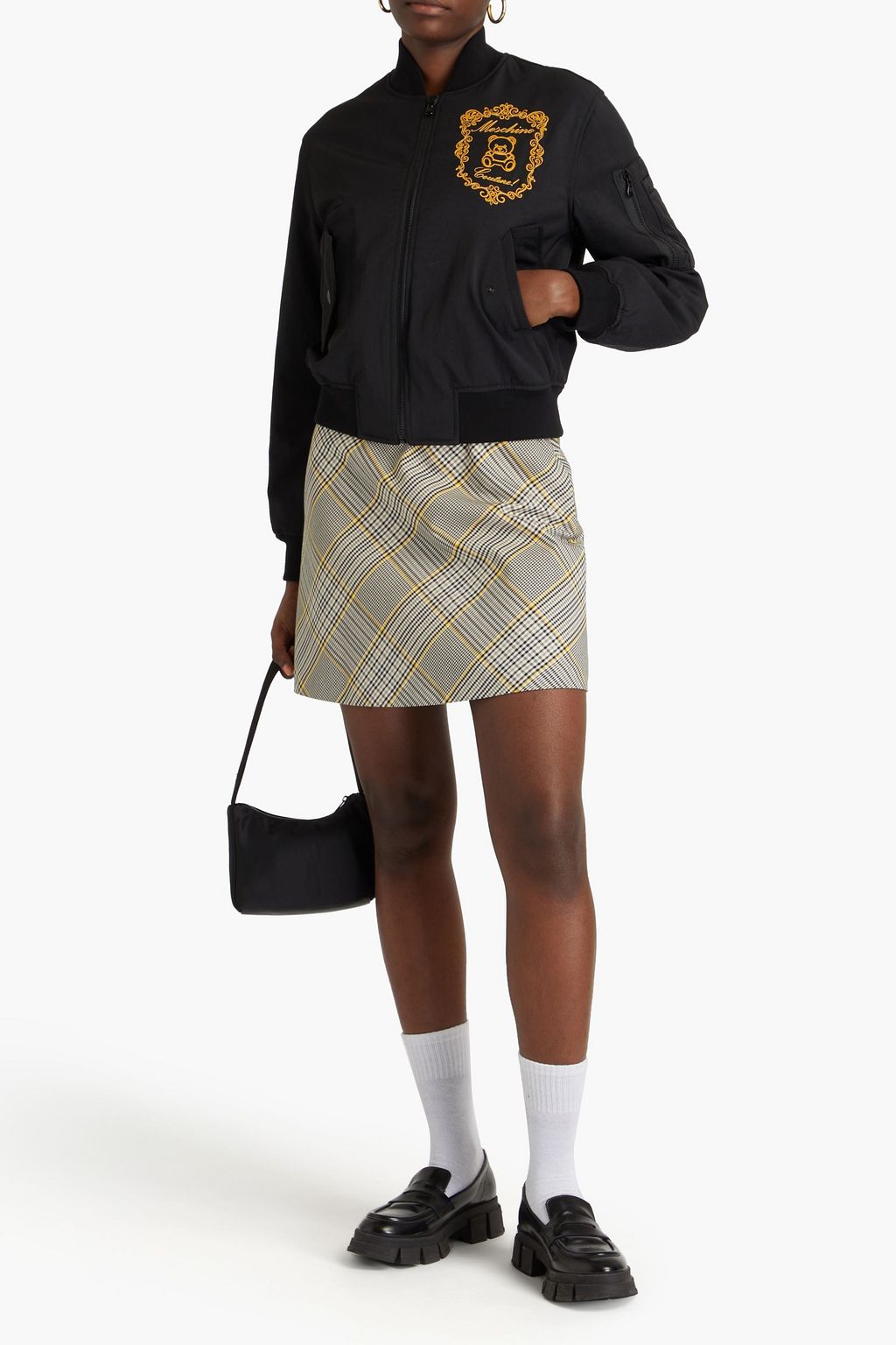 MOSCHINO Bomberjacke aus wattiertem Twill mit Stickereien