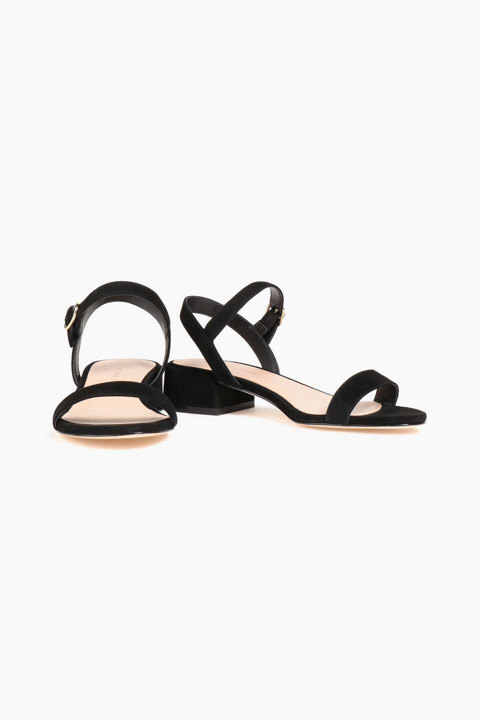 Stuart Weitzman Dancer 35 Suede Sandals In Black