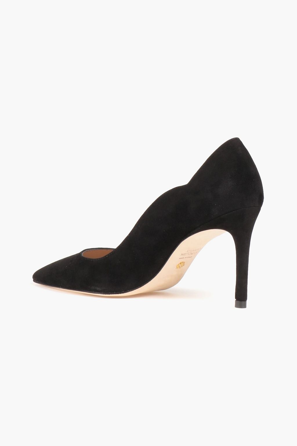 STUART WEITZMAN Stuart 85 scalloped suede pumps