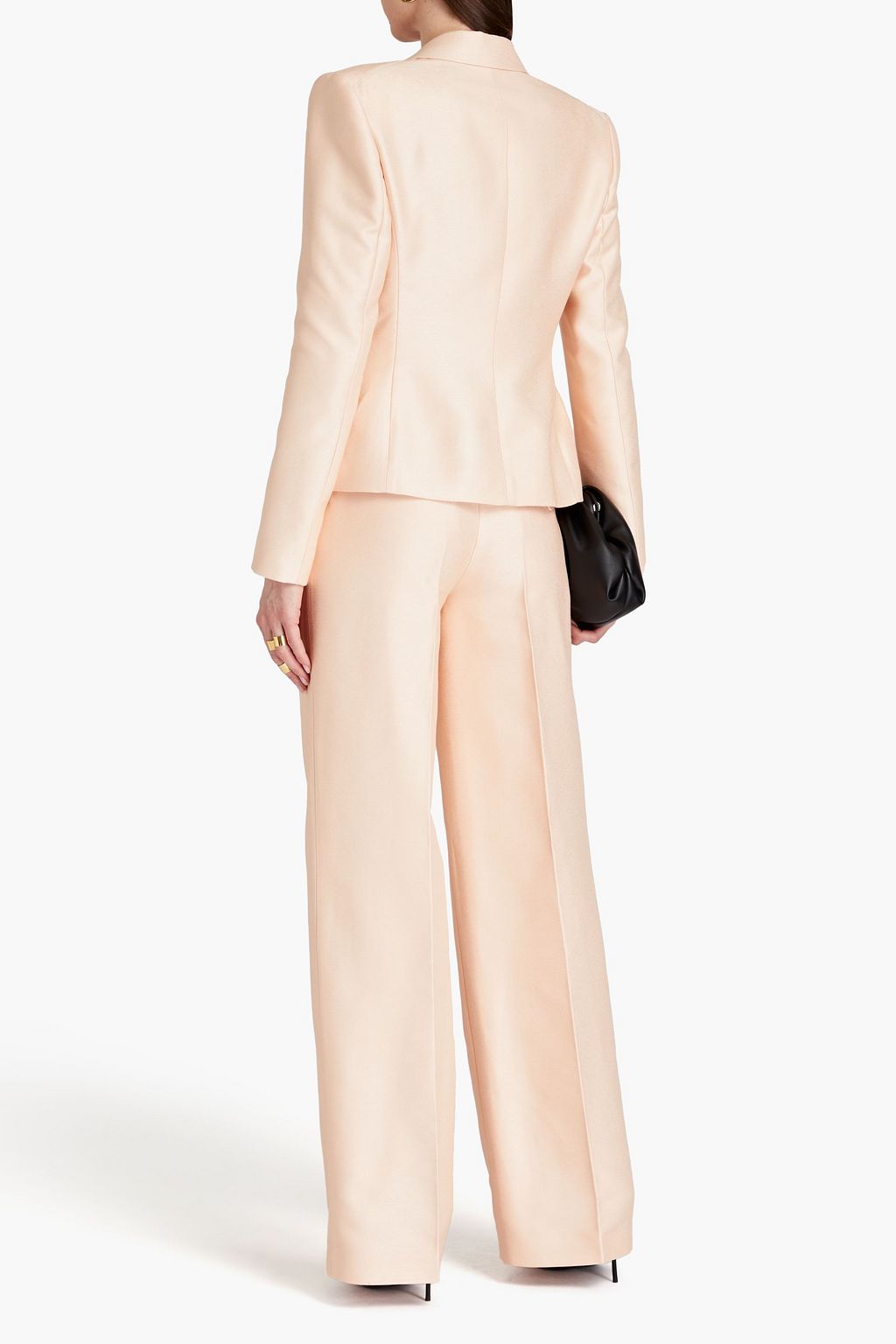 PHILOSOPHY DI LORENZO SERAFINI Double-breasted satin-trimmed twill blazer