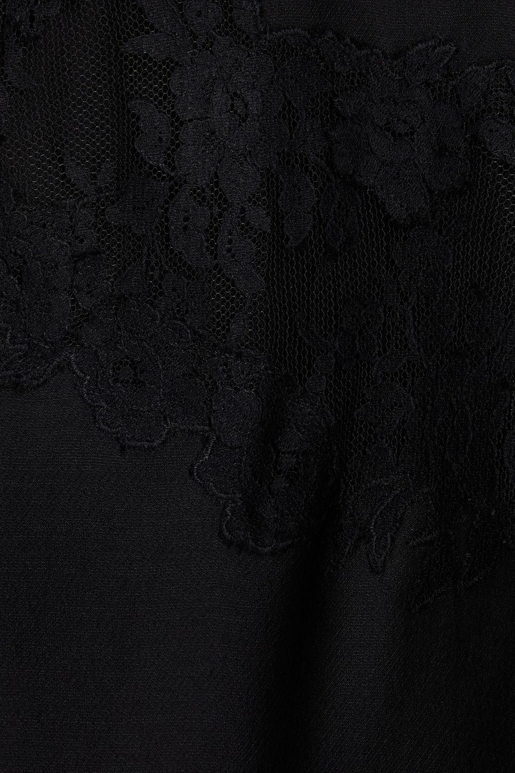 VALENTINO GARAVANI Lace-paneled wool and silk-blend crepe mini dress