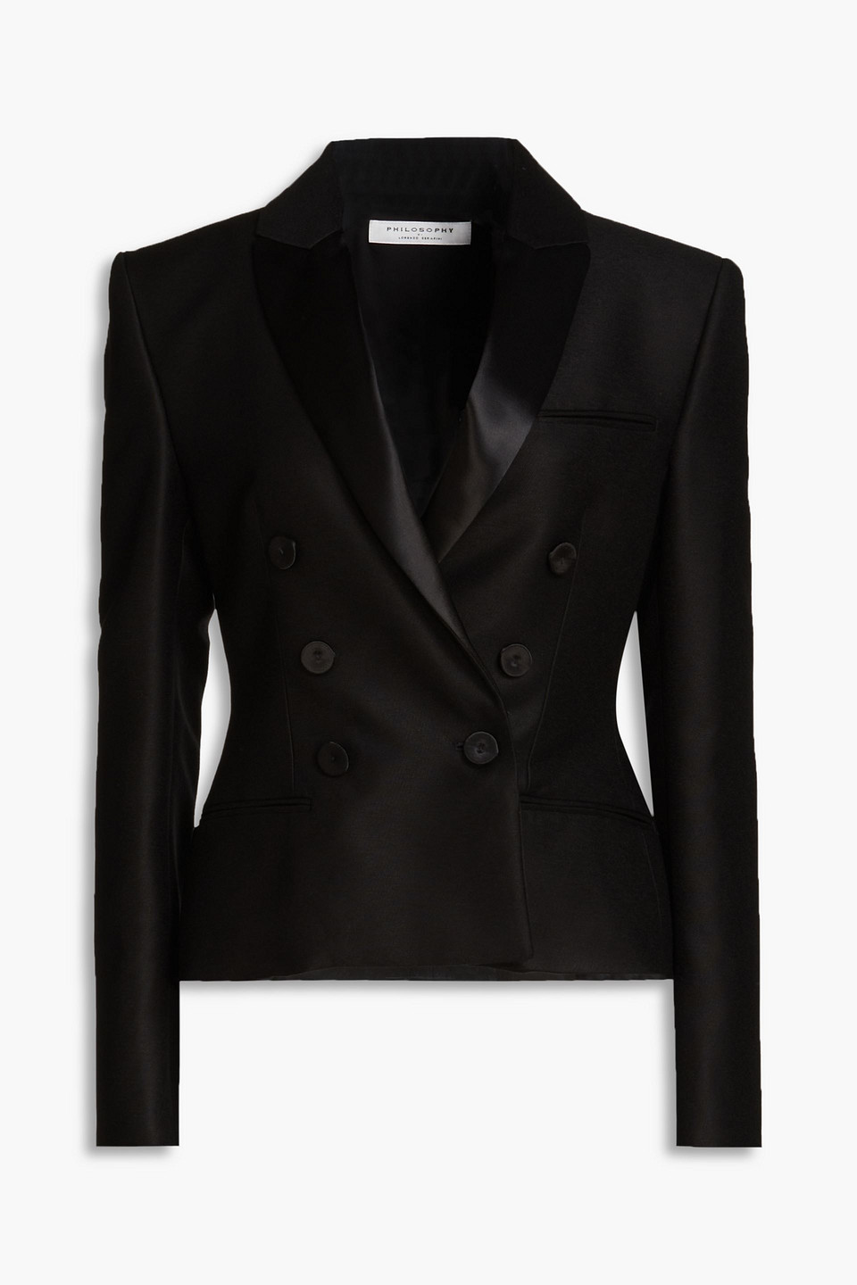 Philosophy Di Lorenzo Serafini Double-breasted Shawl-lapel Blazer In Black