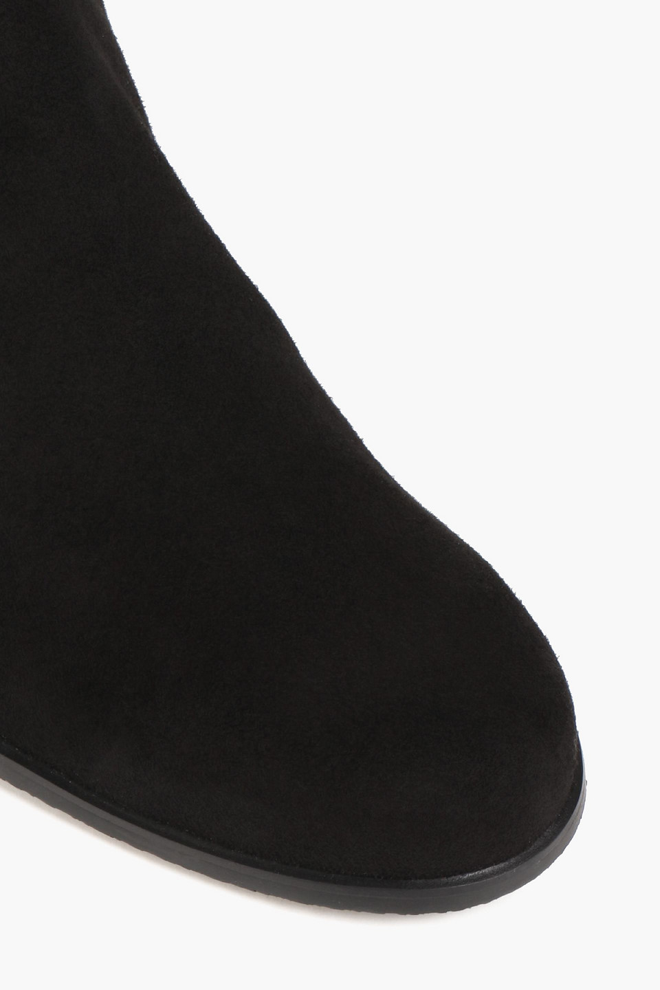 Shop Stuart Weitzman Suede And Neoprene Knee Boots In Black