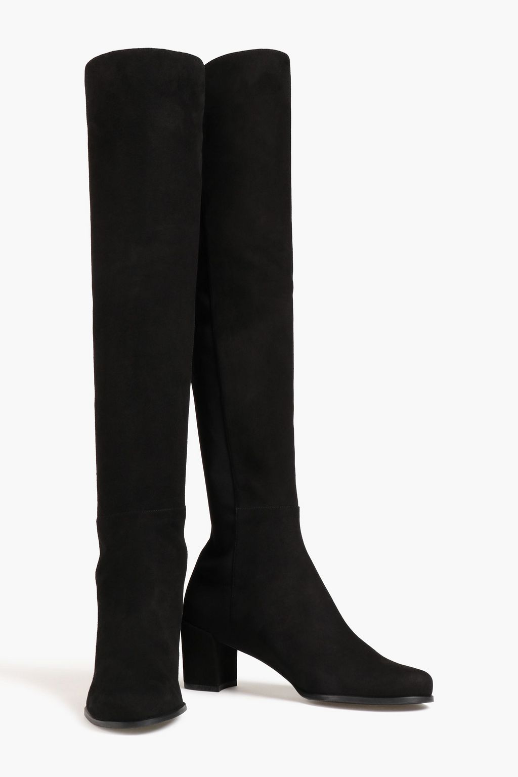 STUART WEITZMAN Overknees aus Veloursleder und Microstretch