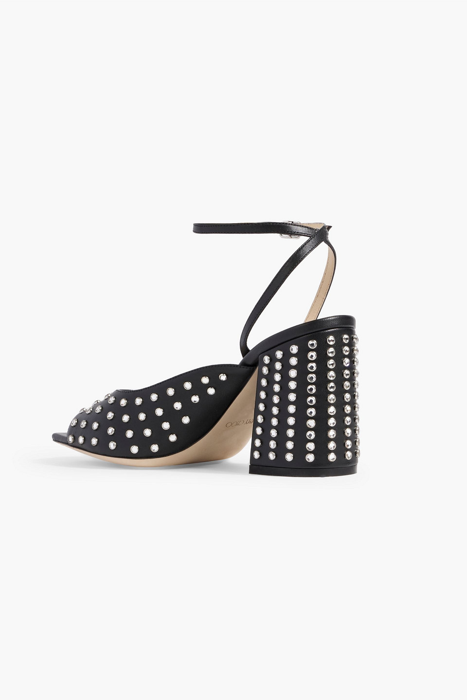 Jimmy Choo Jassidy 85 Crystal embellished Leather Sandals In Black