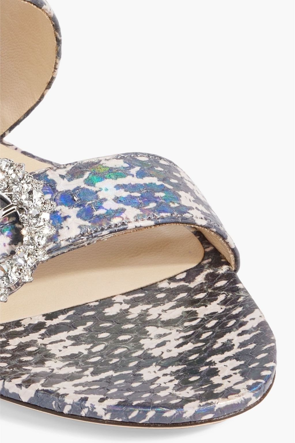 JIMMY CHOO Saphera iridescent elaphe slingback sandals