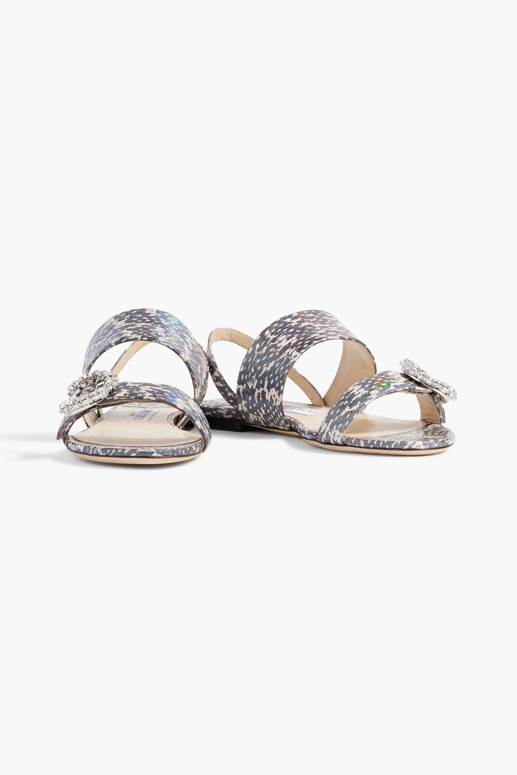 JIMMY CHOO Saphera iridescent elaphe slingback sandals | THE OUTNET