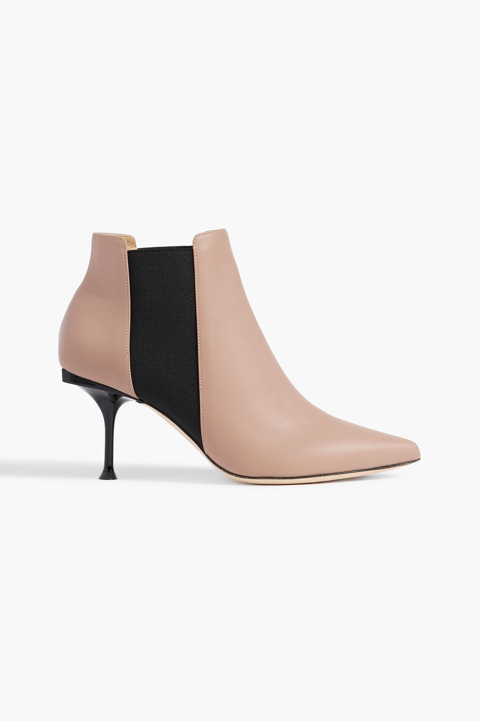 Sergio Rossi Leather Ankle Boots In Neutral