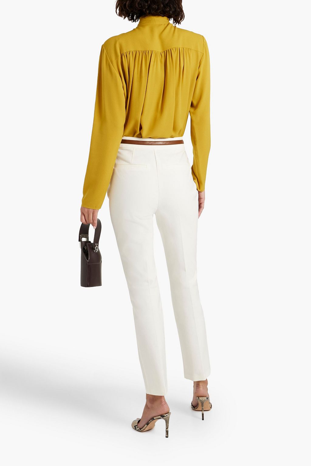 DEREK LAM 10 CROSBY コットン混ツイル スリムレッグパンツ