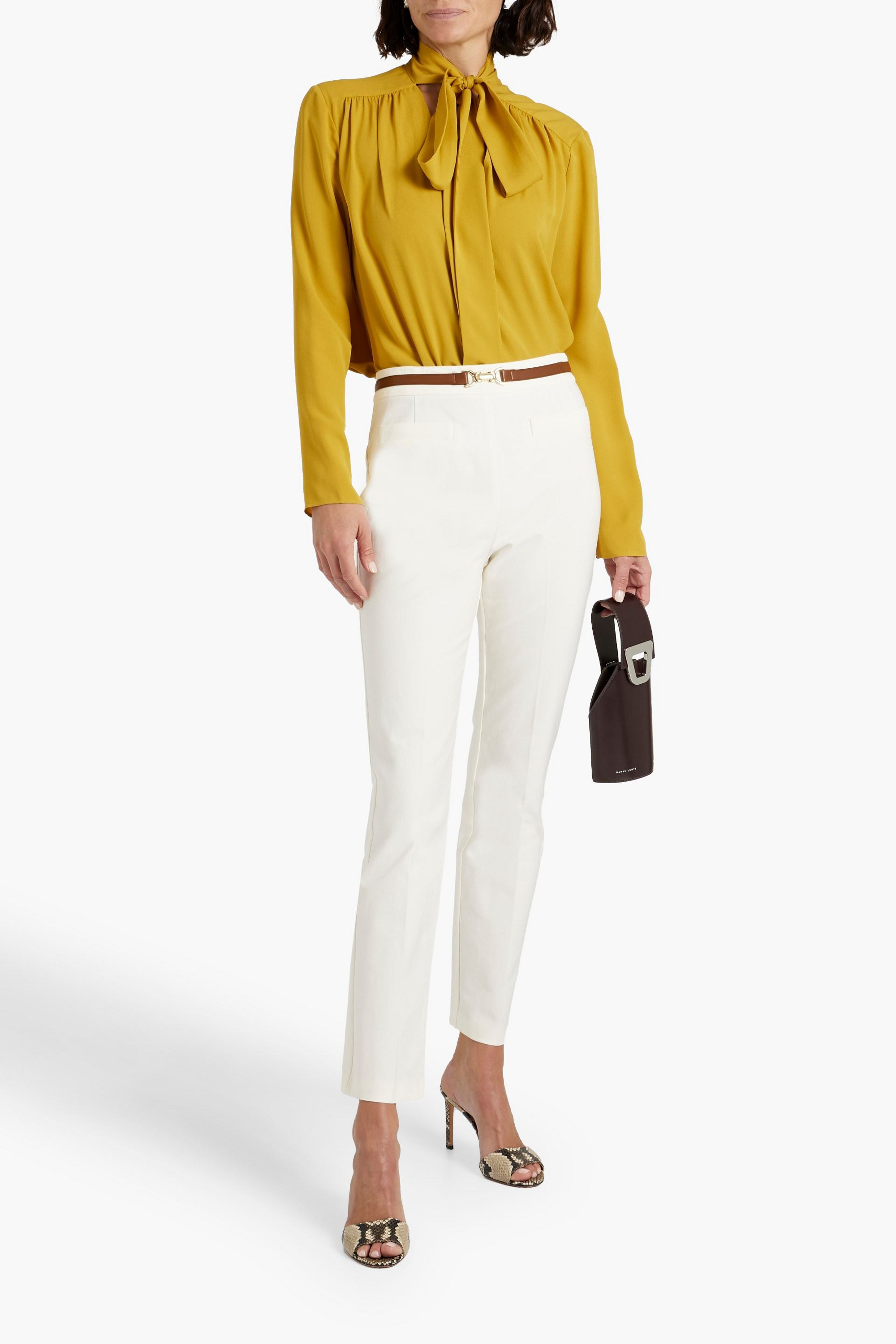 DEREK LAM 10 CROSBY Cotton-blend twill slim-leg pants