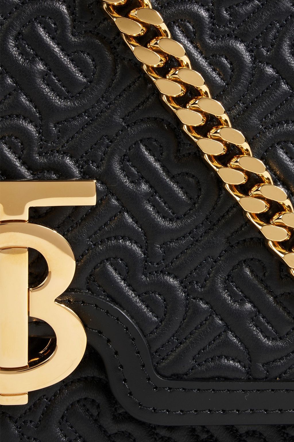 BURBERRY TB quilted leather shoulder bag