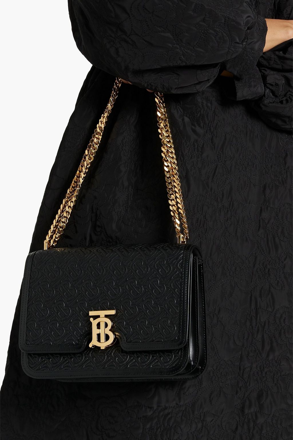 BURBERRY TB quilted leather shoulder bag
