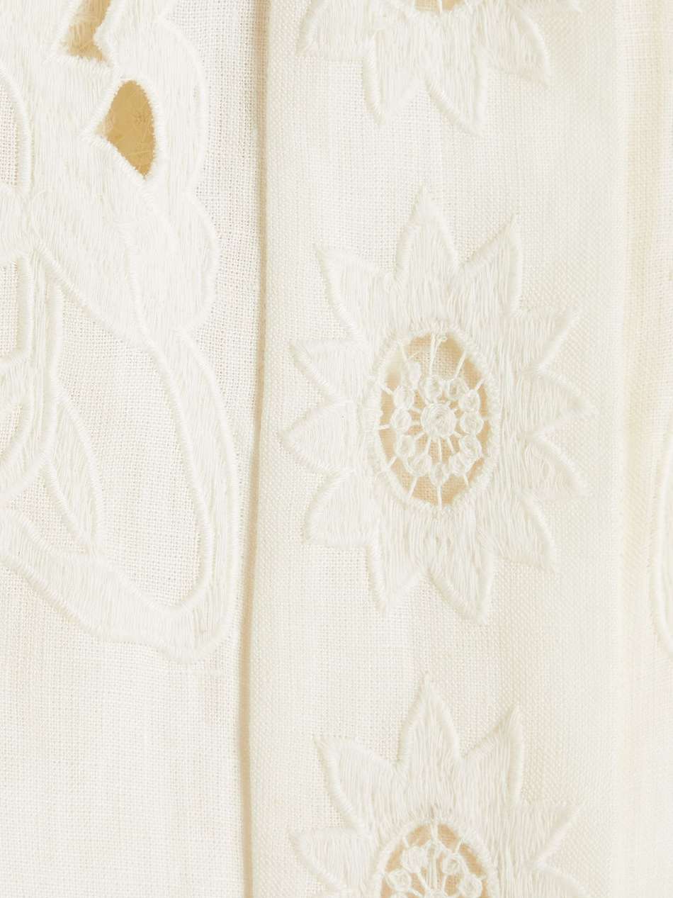guipure lace linen maxi dress
