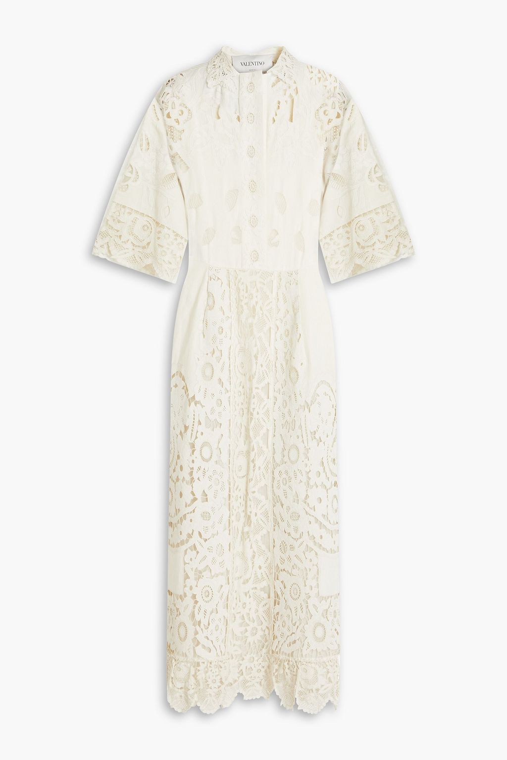 VALENTINO GARAVANI Guipure lace linen maxi dress | Sale up to 70% off ...