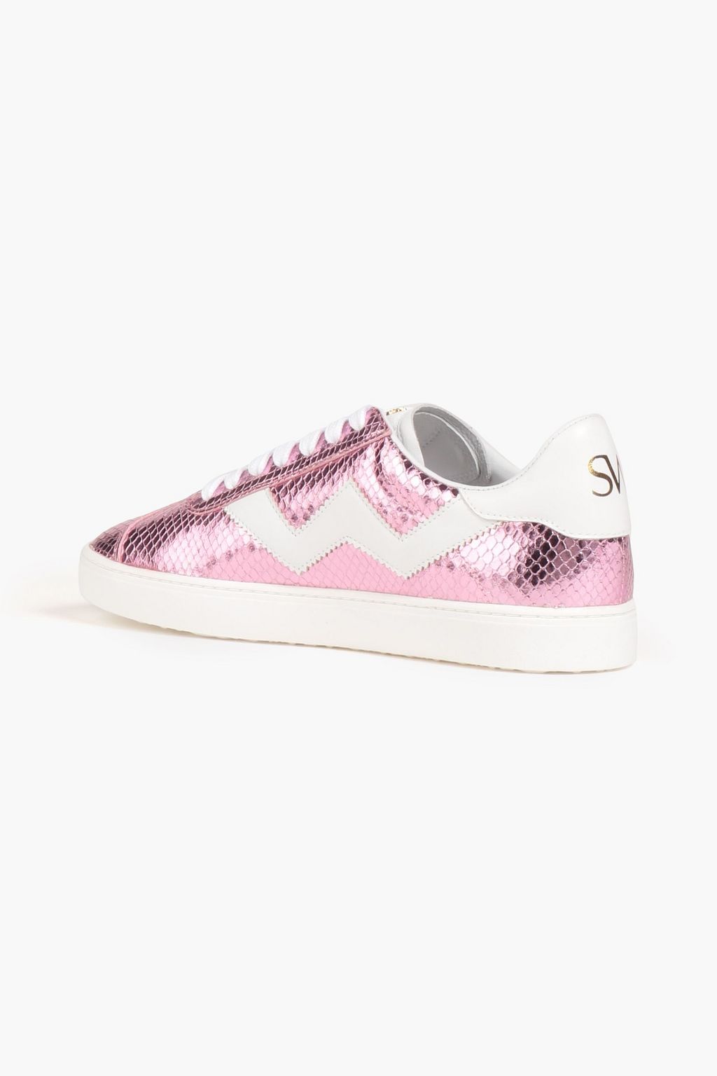 STUART WEITZMAN Daryl metallic snake-effect leather sneakers