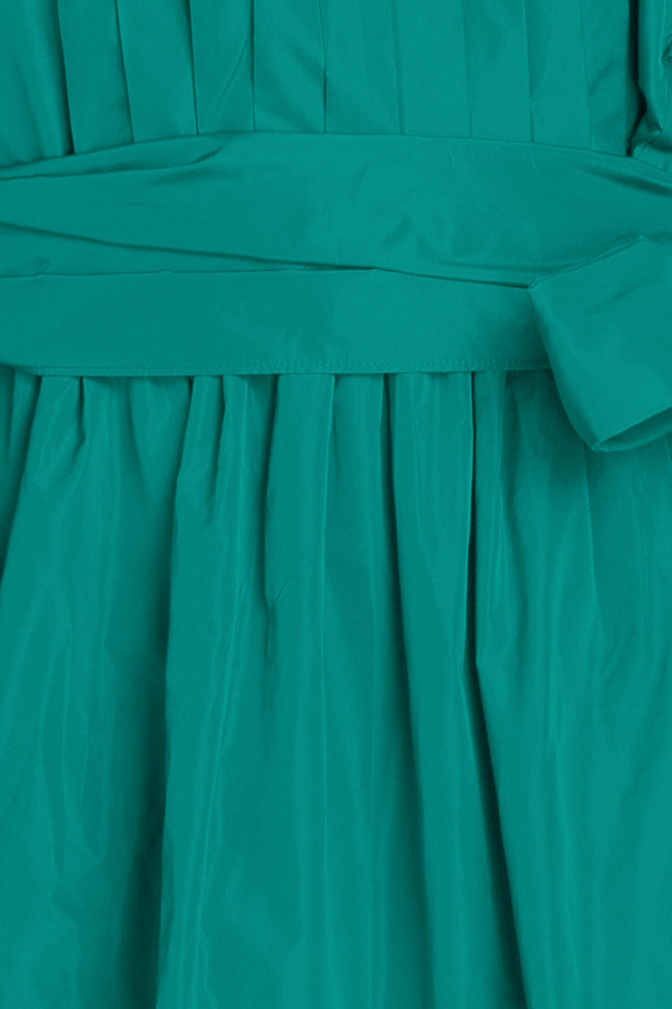 Shop Alberta Ferretti Ruffled Pintucked Taffeta Mini Dress In Teal