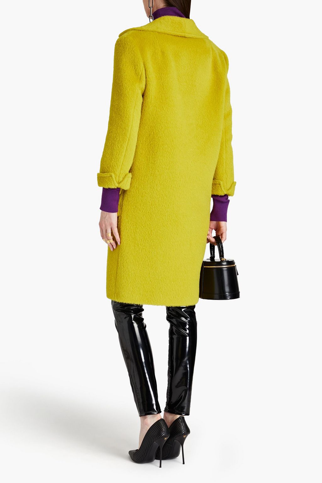 MOSCHINO Brushed alpaca-blend felt coat