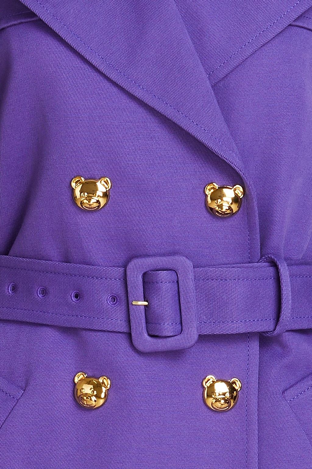 MOSCHINO Belted button-embellished cotton-gabardine trench coat