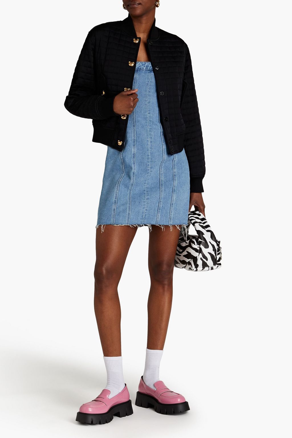 MOSCHINO Bomberjacke aus gestepptem Satin