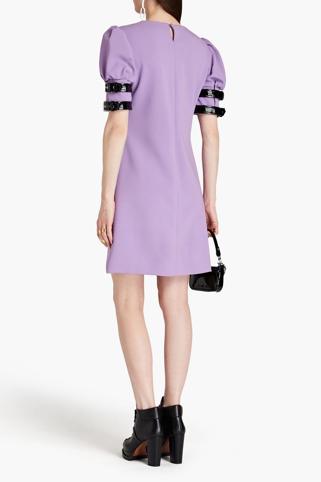 MOSCHINO Minikleid aus Cady mit Kunstlederbesatz