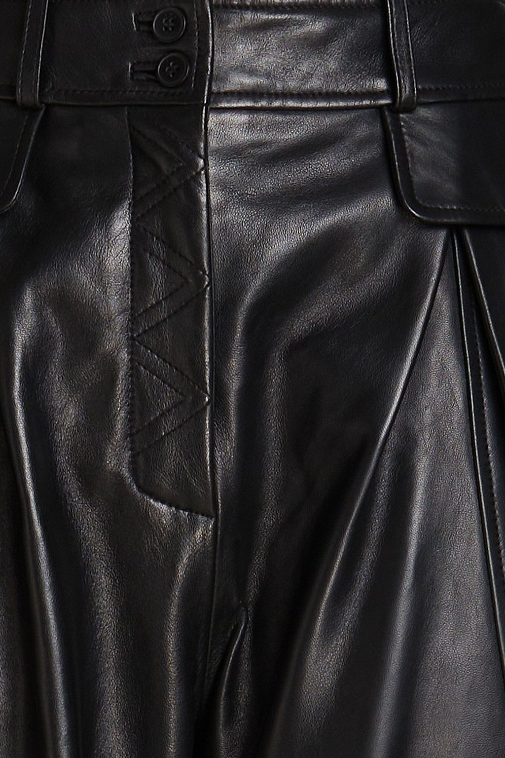 ALBERTA FERRETTI Karottenhose aus Leder mit Falten