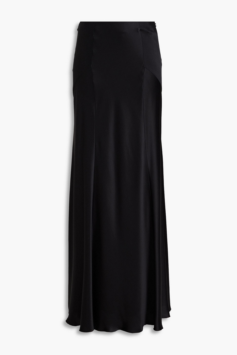 Shop Alberta Ferretti Silk-satin Crepe Maxi Skirt In Black