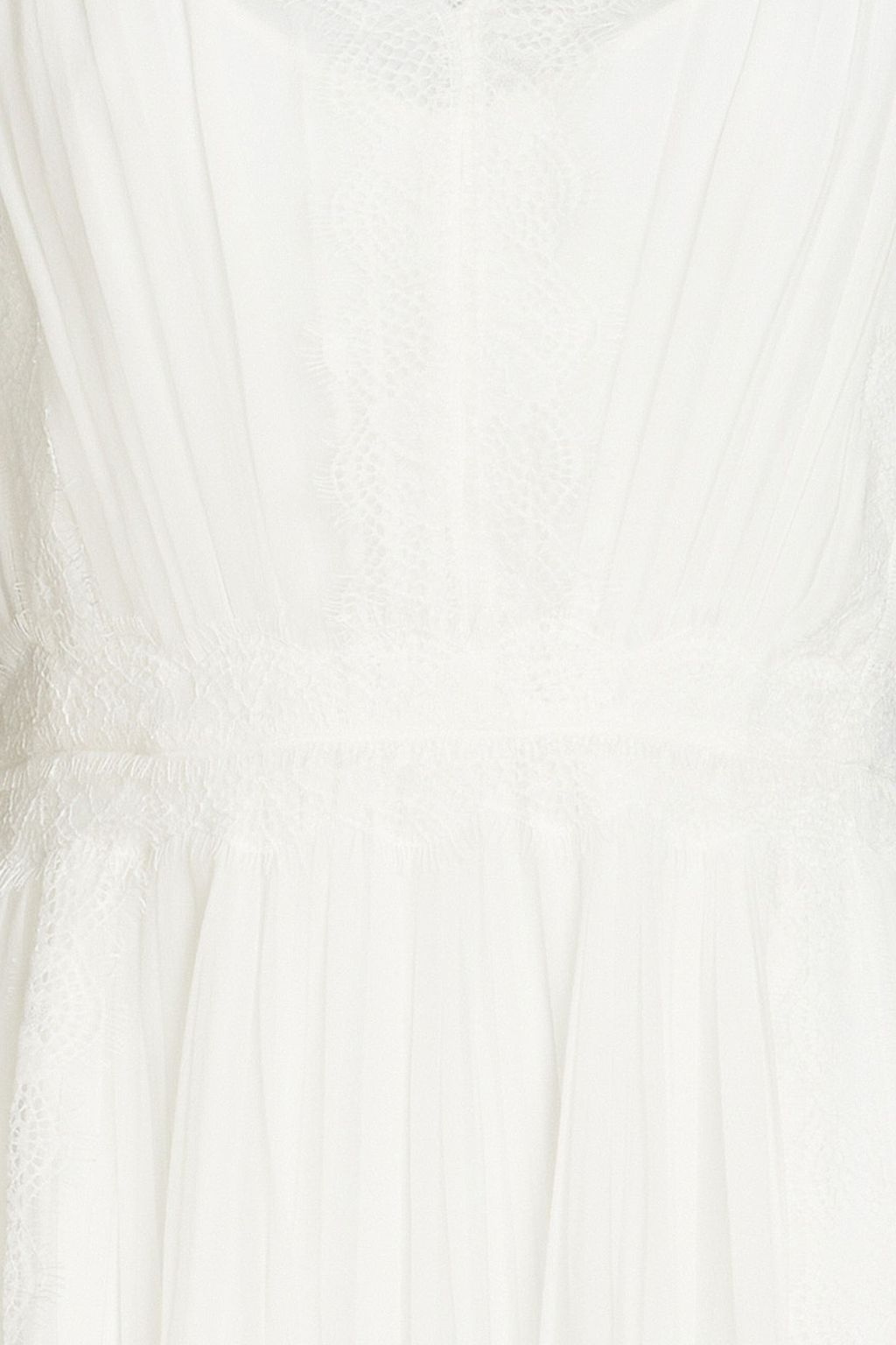 ALBERTA FERRETTI シルクシフォン ワンピース レーストリム タック入り