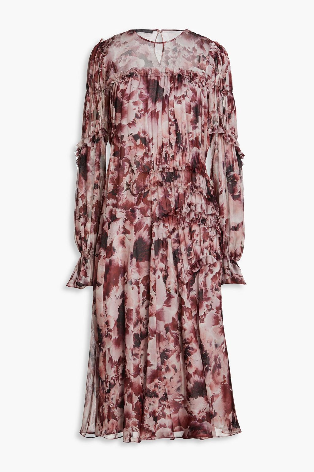 Northern forligsmanden Tidlig ALBERTA FERRETTI Ruffled floral-print silk-voile midi dress | Sale up to  70% off | THE OUTNET