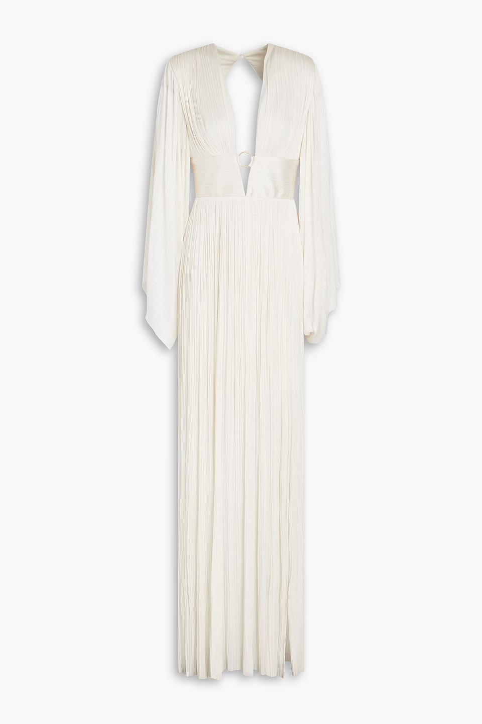 Maria Lucia Hohan Thais Cutout Plissé Silk-tulle Gown In Ivory