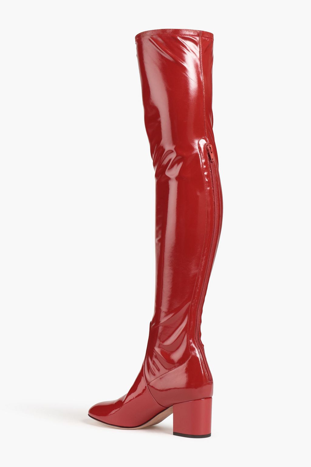 VALENTINO GARAVANI Glossed-leather over-the-knee boots