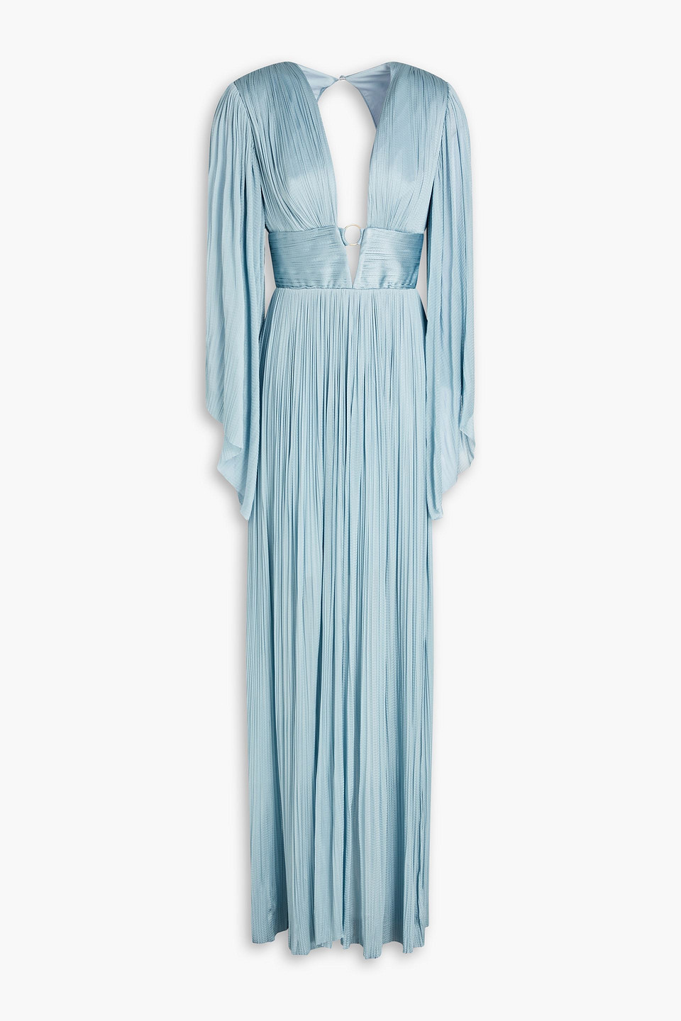 Maria Lucia Hohan Thais Embellished Cutout Plissé-silk Gown In Grey