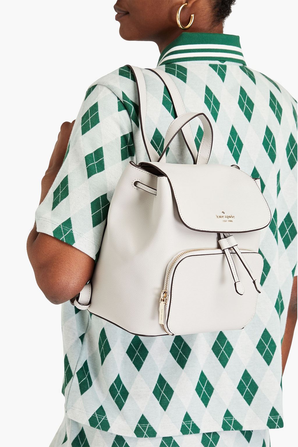 KATE SPADE NEW YORK Textured-leather backpack