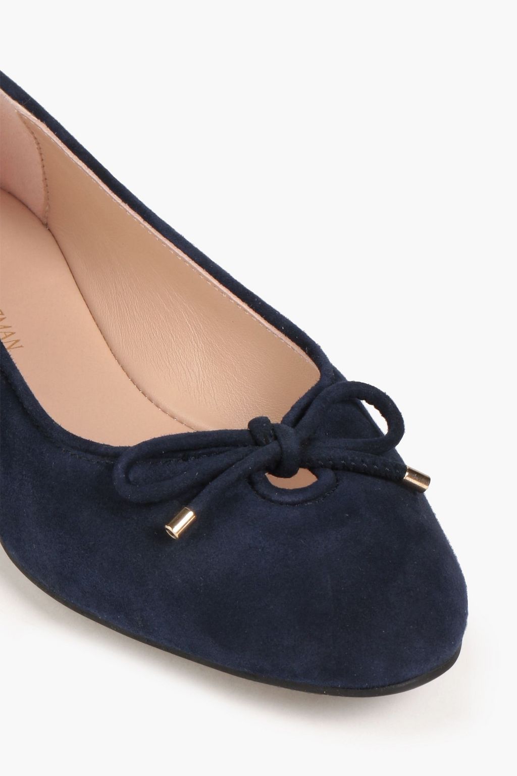 STUART WEITZMAN Gabby bow-detailed suede ballet flats