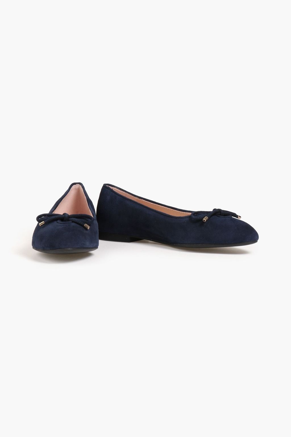 STUART WEITZMAN Gabby bow-detailed suede ballet flats