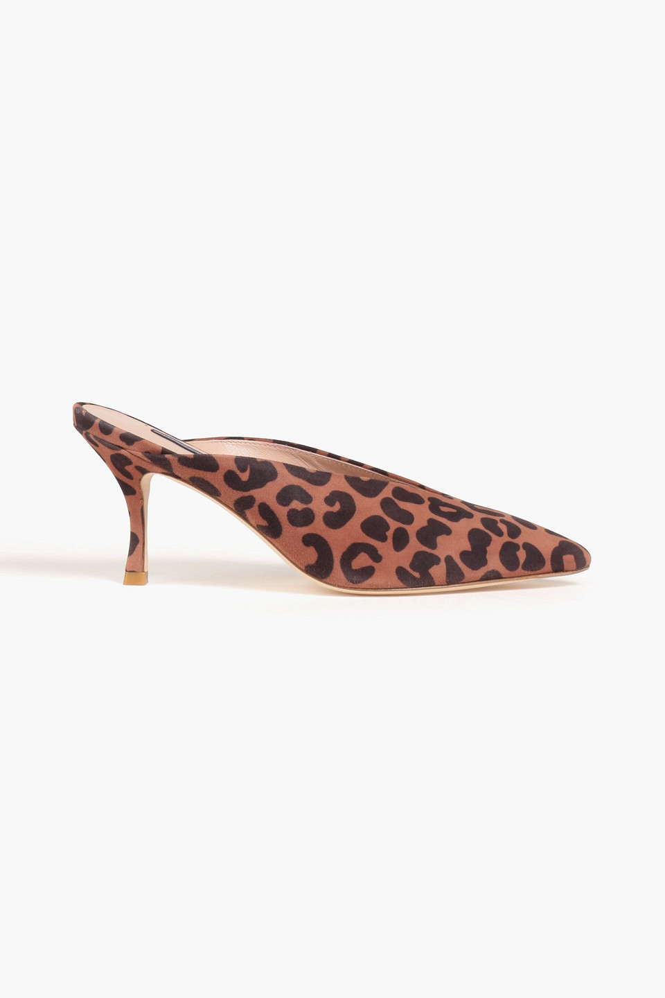 Stuart Weitzman Lulah Leopard-print Suede Mules In Multi