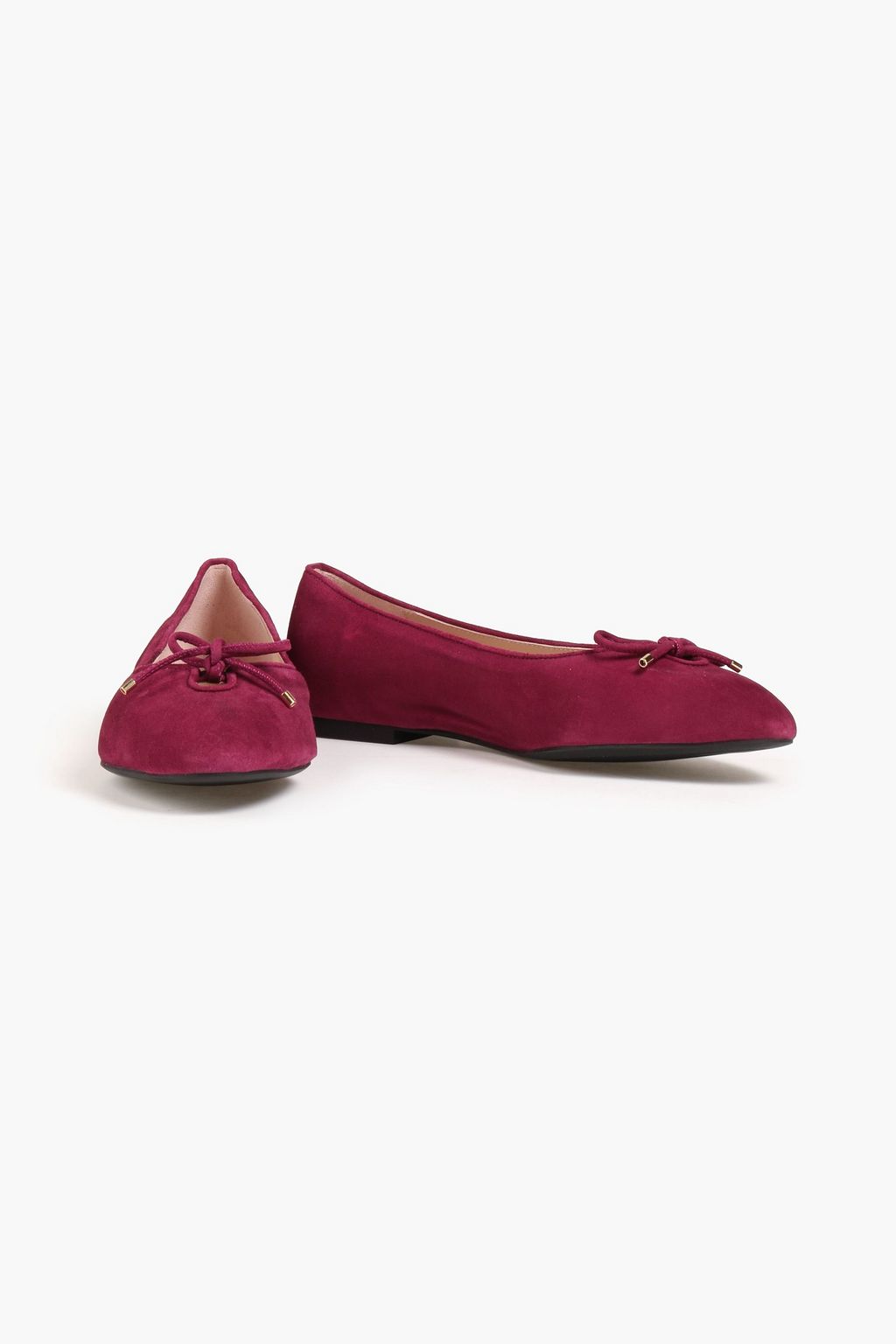 STUART WEITZMAN Gabby bow-detailed suede ballet flats | THE OUTNET