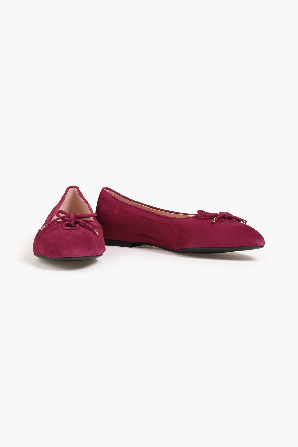  Stuart Weitzman - Gabby Ballerinas Aus Veloursleder Mit Schleife - Lila - Us 4.5 
