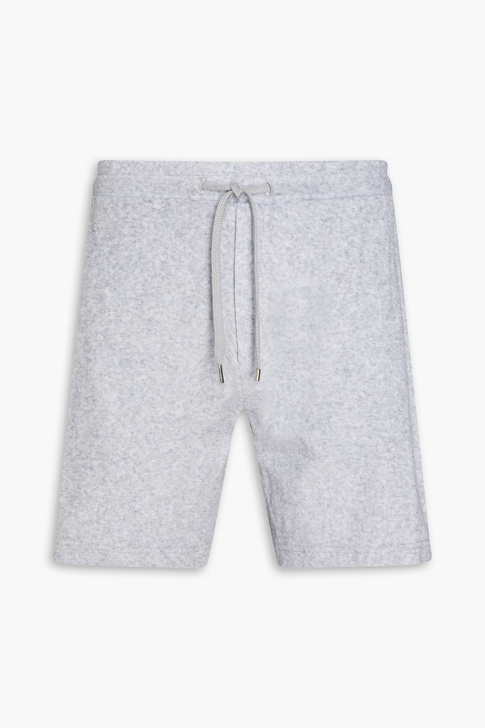 Frescobol Carioca Augusto Cotton, Lyocell And Linen-blend Terry Drawstring Shorts In Light Grey