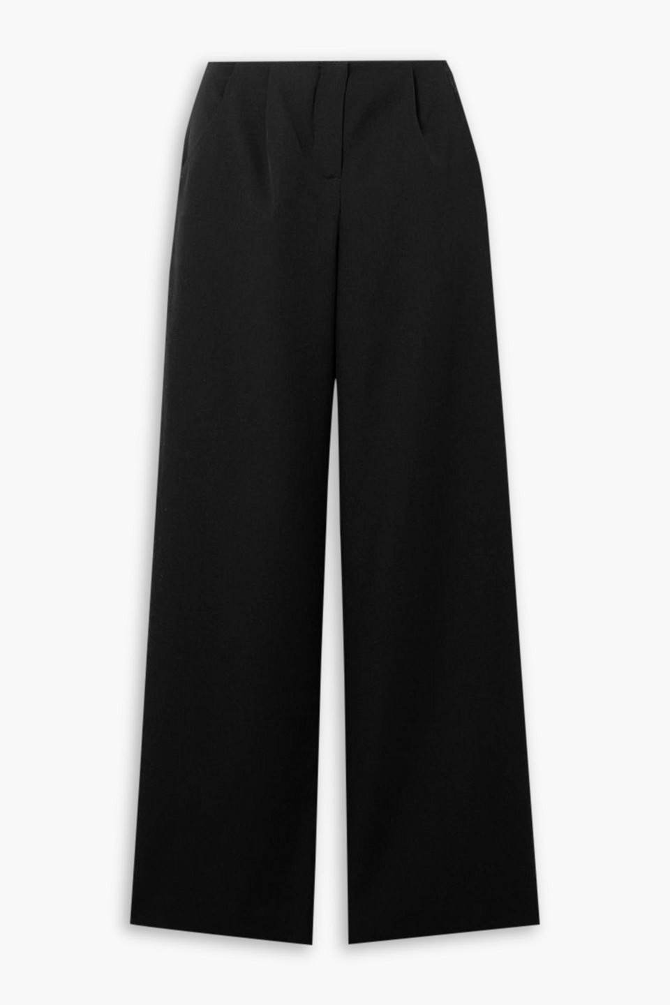 Kassl Editions Pleated Wool Straight-leg Pants In Black