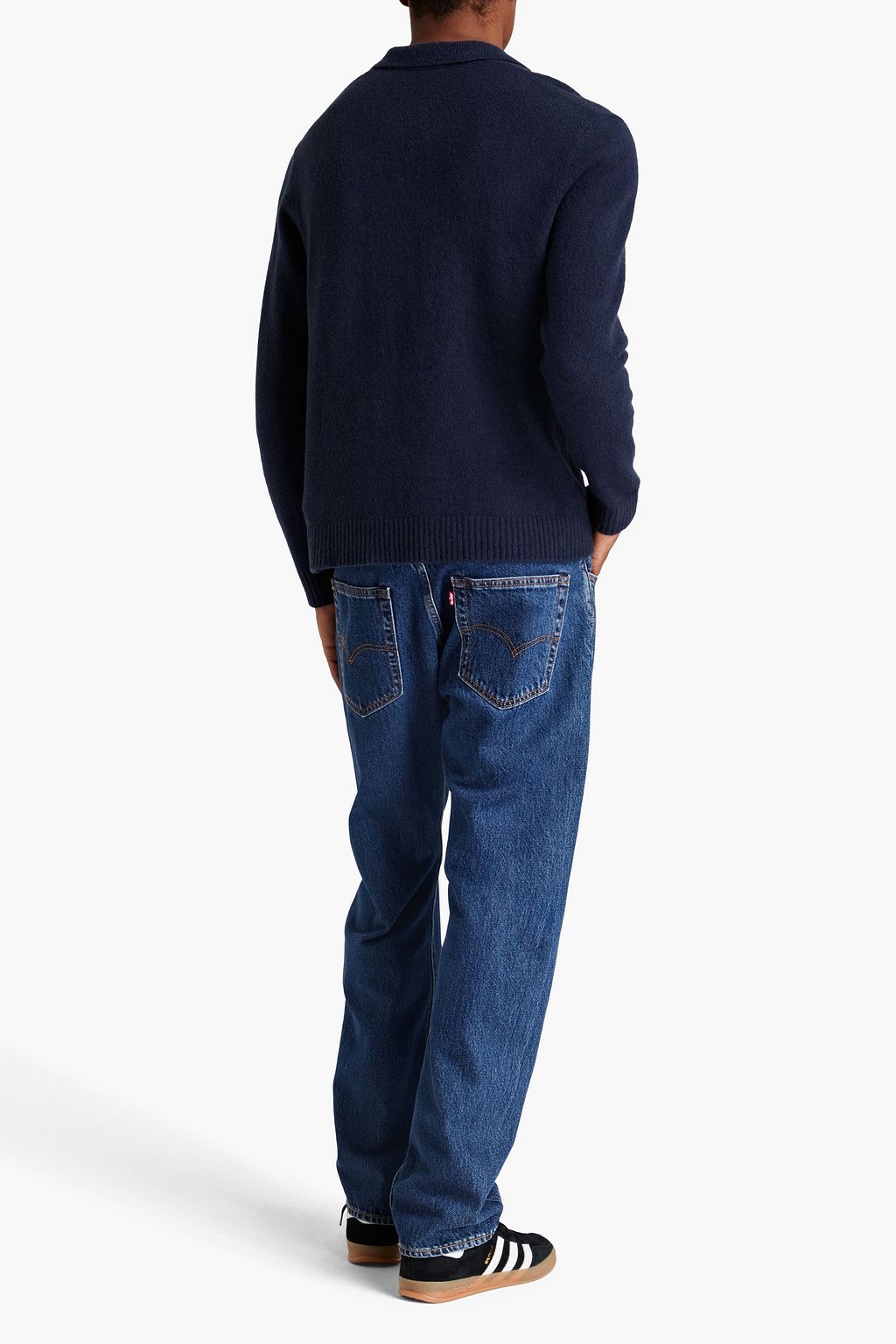 JAMES PERSE Brushed cotton-blend polo sweater